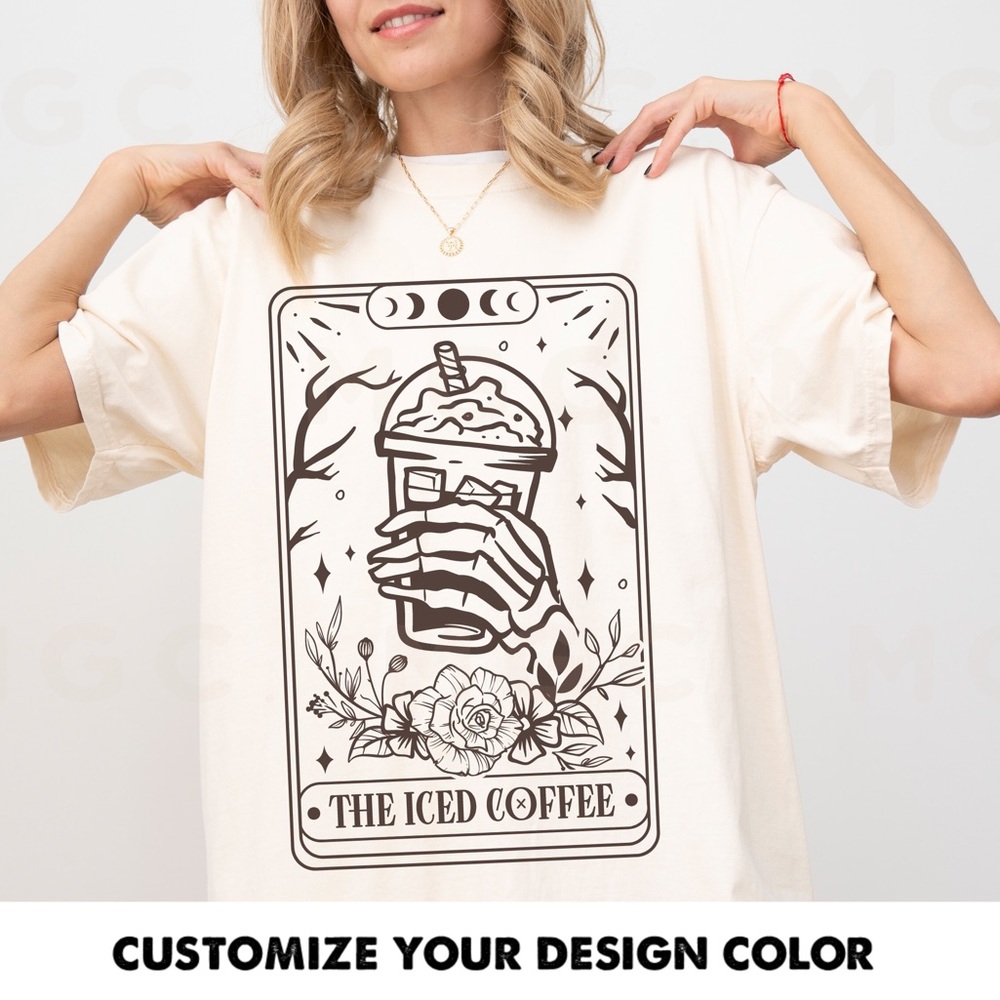 Comfort Colors Iced Coffee Tarot Card Shirt